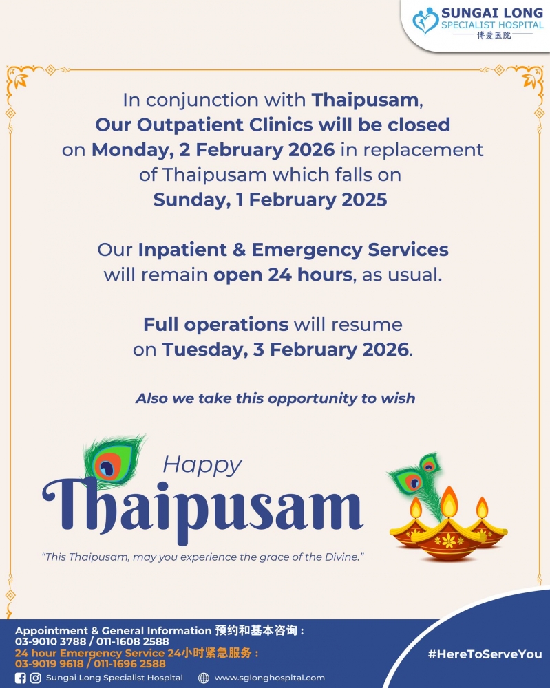 Thaipusam Closure Notice