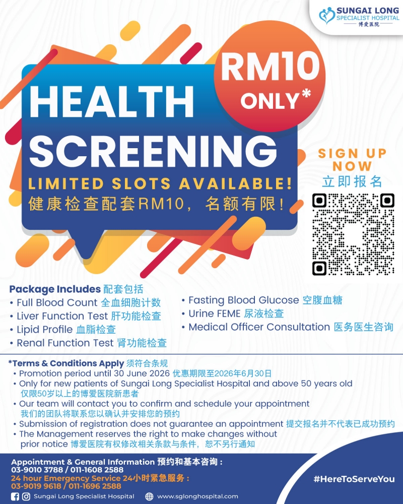 Health Screening Promotion for only RM10*